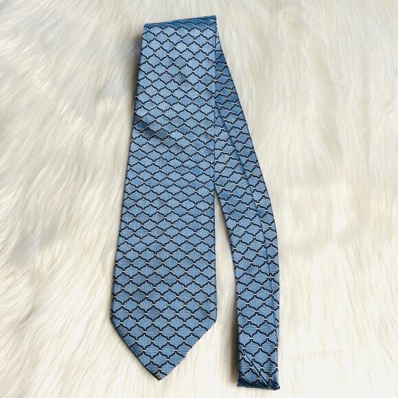 Brooks Brothers 346 Blue Print Silk Tie - Picture 4 of 4